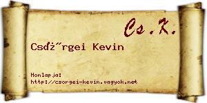 Csörgei Kevin névjegykártya